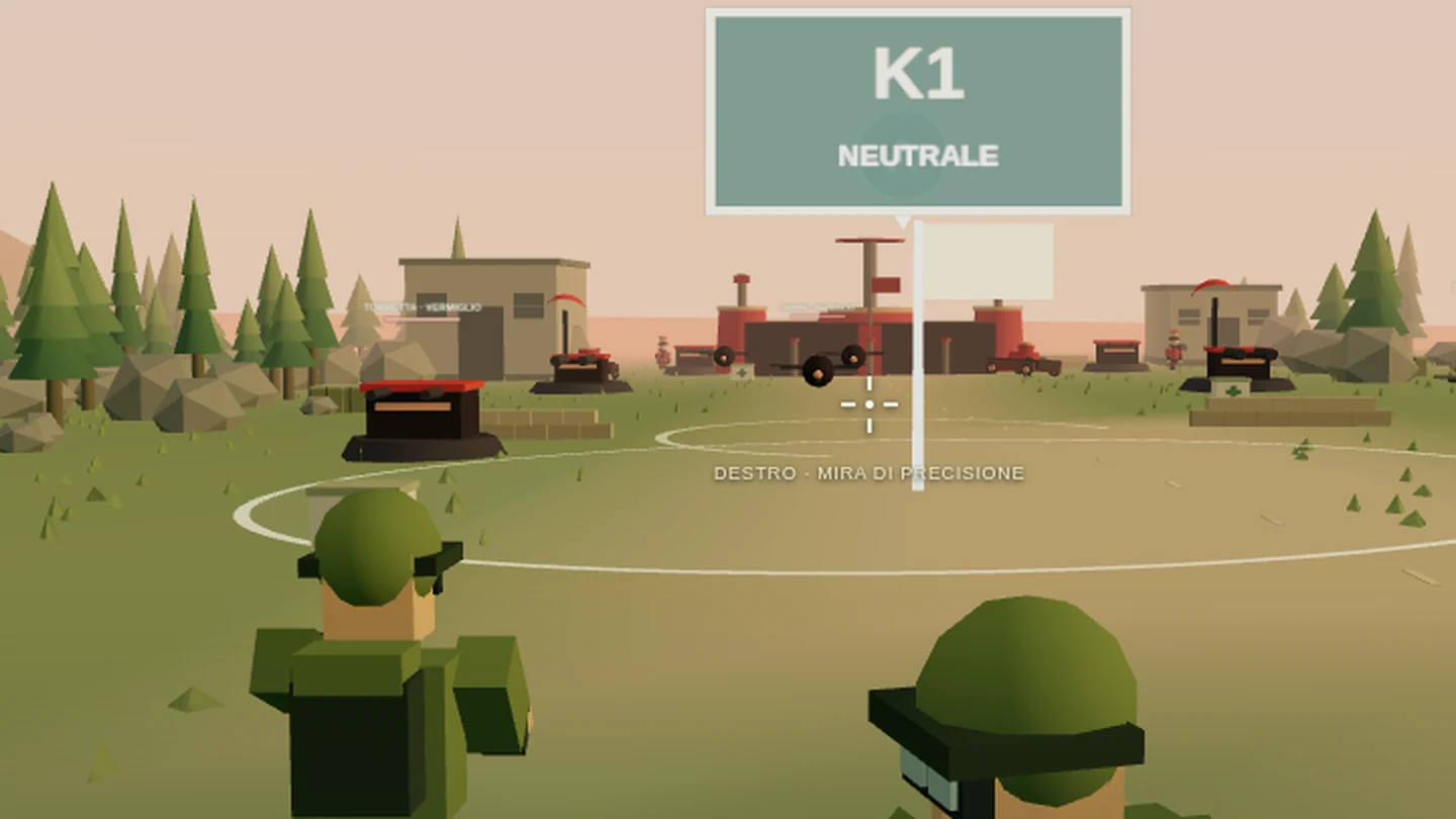 Bastion Commander infantry and vehicles advancing toward a capture point at dawn